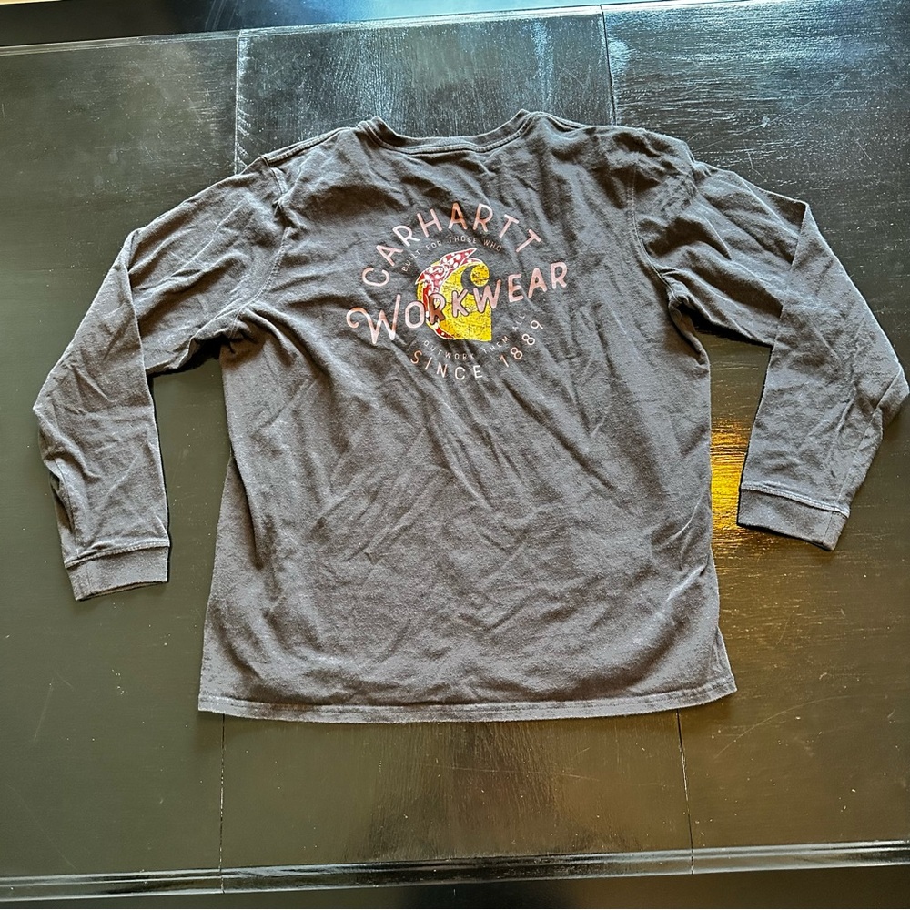 Carhartt XL Black Rosie The riveter Work Long Sleeve Tee Work Construction - Picture 7 of 7